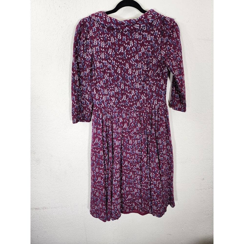Gal Meets Glam Womens Dress 2 Burgundy Leaf Print Twist Back Fit & Flare